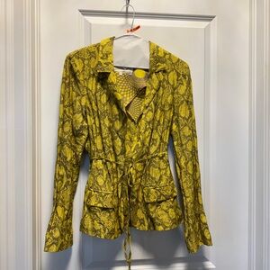 Rachel Roy Vibrant Yellow and Gray Snake Print Blazer Size 10